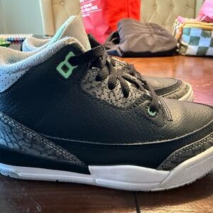 Kids Jordan Black and Gray Sneakers